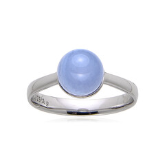Blauer Band-Achat-Silberring