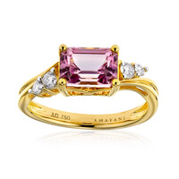 Pinkfarbener Diaspor-Goldring (AMAYANI)