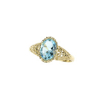 Himmelblauer Topas-Goldring