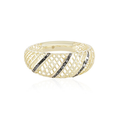 Schwarzer Diamant-Goldring (Ornaments by de Melo)
