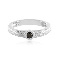 Schwarzer Brillant-Silberring
