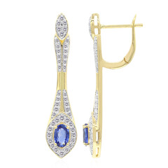 Blauer Ceylon-Saphir-Goldohrringe
