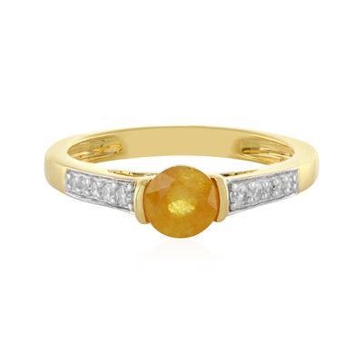 Gelber Madagaskar-Saphir-Silberring