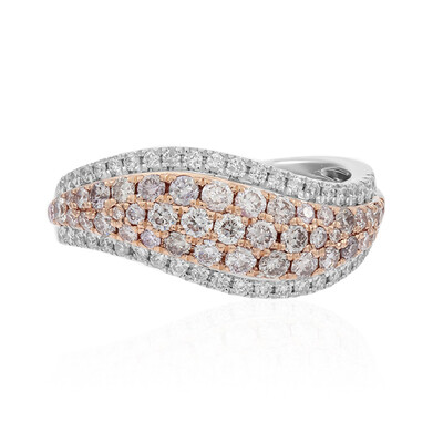 Pinkfarbener I1 Brillant-Goldring (CIRARI)