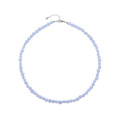 Blauer Band-Achat-Silberhalskette