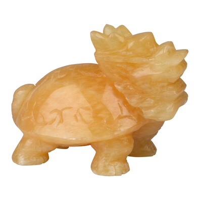 Oranger Kalzit-Drachenschildkröte (Lapis Vitalis)