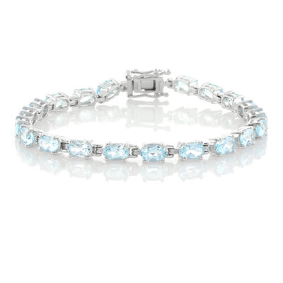 Himmelblauer Topas-Silberarmband