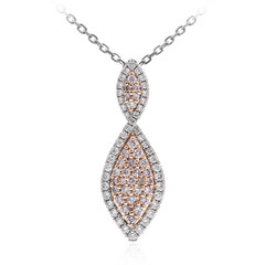 Pinkfarbener I1 Diamant-Goldhalskette (CIRARI)