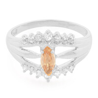Padparadscha-Saphir-Silberring
