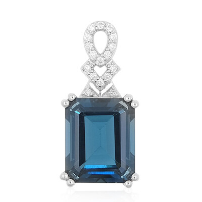 Londonblauer Topas-Platinanhänger