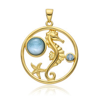 Larimar-Silberanhänger