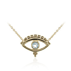 Himmelblauer Topas-Silbercollier