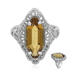 Cognac-Quarz-Silberring