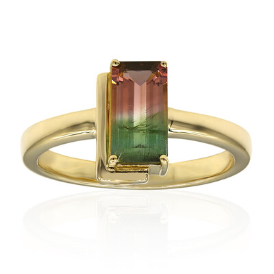 Mehrfarbiger Turmalin-Goldring