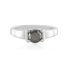 Schwarzer Brillant-Silberring