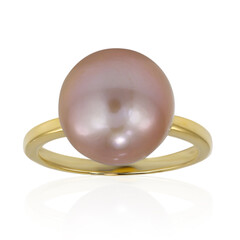Pinkfarbene Ming-Perlen-Goldring (TPC)