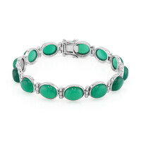 Grüner Onyx-Silberarmband
