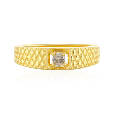 I4 Champagner-Brillant-Silberring