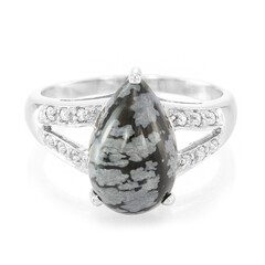 Schneeflocken-Obsidian-Silberring