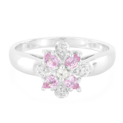 Pinkfarbener Ceylon-Saphir-Silberring