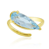 Himmelblauer Topas-Goldring (Adela Gold)