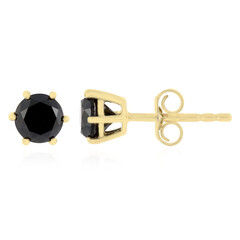 Schwarzer Diamant-Goldohrringe