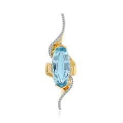 Himmelblauer Topas-Goldanhänger (Adela Gold)