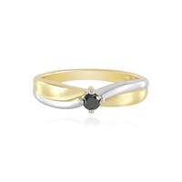 Schwarzer Brillant-Silberring