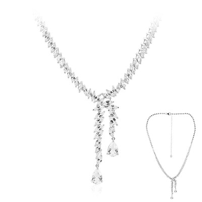 Weißer Topas-Silbercollier