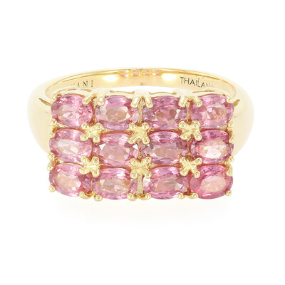 Nicht erhitzter Padparadscha-Saphir-Goldring (AMAYANI)