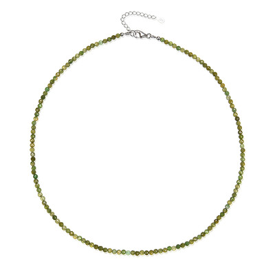 Grüner Turmalin-Silberhalskette