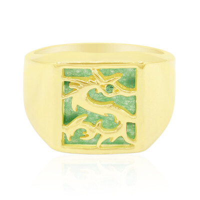 Grüne Jade-Silberring