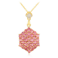 Nicht erhitzter Padparadscha-Saphir-Goldhalskette (AMAYANI)