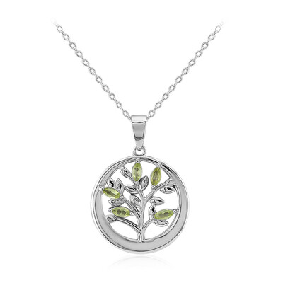 Burmesischer Peridot-Silberhalskette