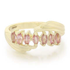 Nicht erhitzter Padparadscha-Saphir-Goldring