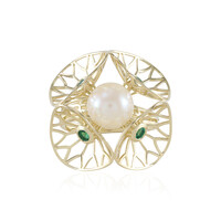 Weiße Süßwasserzuchtperlen-Goldring (Ornaments by de Melo)