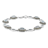 Himmelblauer Topas-Silberarmband