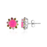 Äthiopischer Pinkfarbener Opal-Silberohrringe