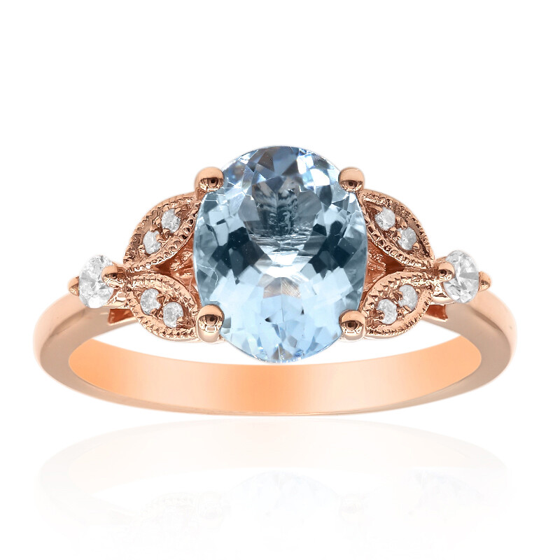 AAA brasilianischen Aquamarin 14K Rose Gold Ring 1 63 ct