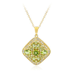 Burmesischer Peridot-Silberhalskette