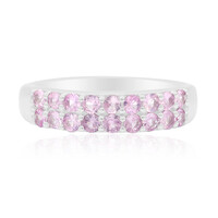 Pinkfarbener Saphir-Silberring