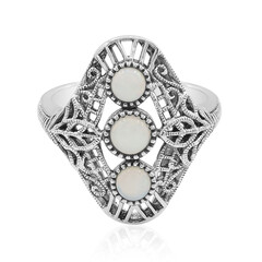 Weißer Opal-Silberring