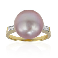Pinkfarbene Ming-Perlen-Goldring (TPC)