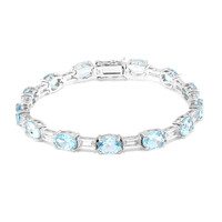 Himmelblauer Topas-Silberarmband