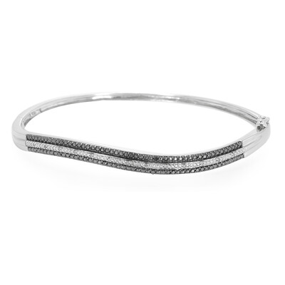 Schwarzer Diamant-Silberarmreif