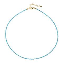 Neonblauer Apatit-Silberhalskette