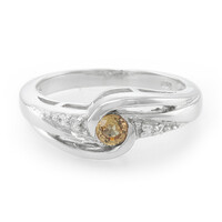 Oranger Saphir-Silberring