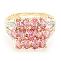 Nicht erhitzter Padparadscha-Saphir-Goldring (AMAYANI)