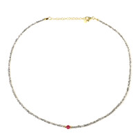 Silberfarbener Diamant-Silberhalskette