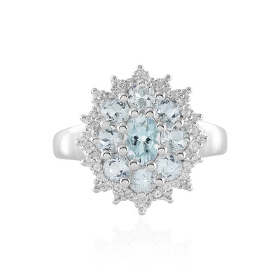 Brasilianischer Aquamarin-Silberring